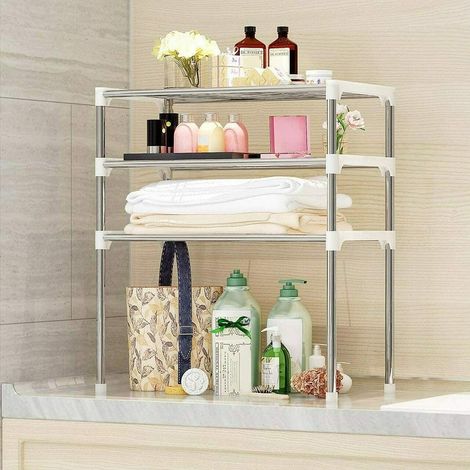 TRADE SHOP - Scaffale Salvaspazio 3 Ripiani Multiuso Bagno Cucina 65 X 60 X 25 Cm Art.5897 - (1/5)