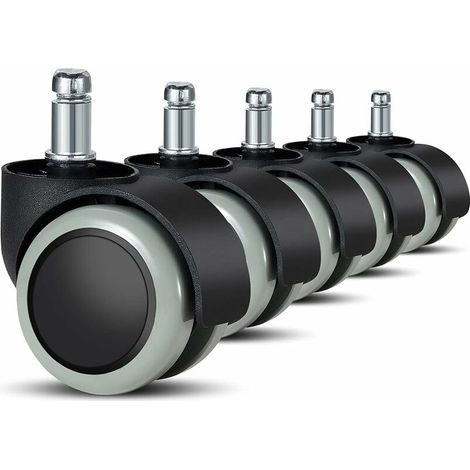 5er-Set Bürostuhlrollen – 11 mm/22 mm – Ersatzrollen für Hartböden, geeignet für Gaming-Stühle, Drehstühle, Laminat-, Fliesen- und Steinböden (1/4)