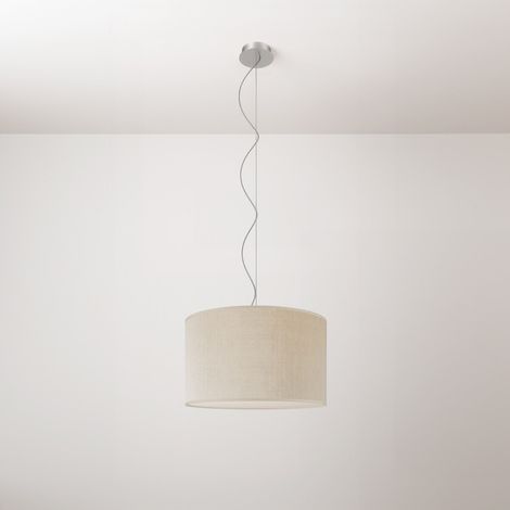 creative cables - Lampada a sospensione con paralume in tessuto Cilindro Small - Made in Italy (1/4)