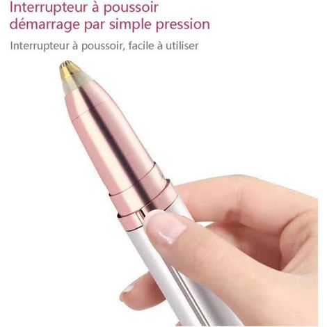 Tondeuse à sourcils électrique - - Multi-usage - Lame détachable - Lavable - Coupe sécurisée 360° (1/4)