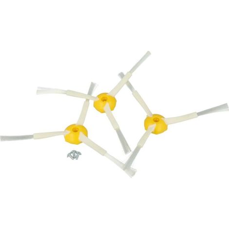 3x Brosse latérale compatible avec iRobot Roomba 555, 560, 562, 563, 564, 565, 570, 580, 581, 590 robot aspirateur - Lot de brosses, blanc (1/4)