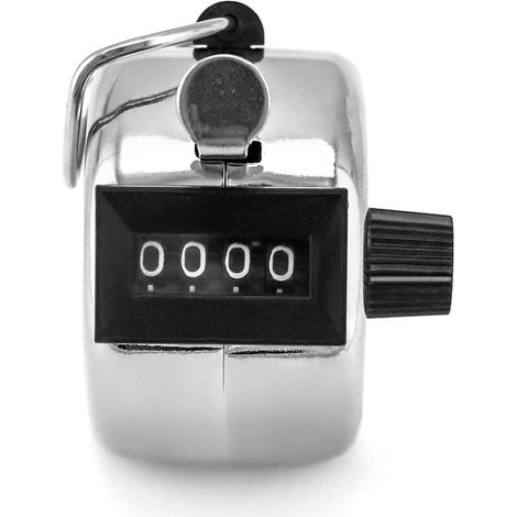 1 Stück vierstelliger Handzähler aus Metall, handgehaltener mechanischer digitaler Klickerzähler für Sportstadien, Trainer, Schiedsrichter, Schulveranstaltungen, 0–9999