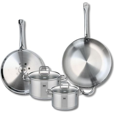 Ensemble de 2 Poêles de cuisson 28 et 32 cm et 2 faitouts 16 et 20 cm Elo Profi Citrin (1/5)
