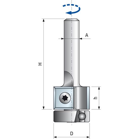 Fresa diritta con inserti intercambiabili e cuscinetto FREUD - Ø19 H12/70 Q8 Z2 - F03FA14729 -TG74MD CB3