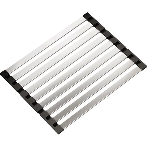 (40 x 32,5 cm) Abtropfgestell für die Spüle, faltbar und abnehmbar, Edelstahl 304, dickes Silikon, Küchenabtropfgestell, Organizer (1/5)
