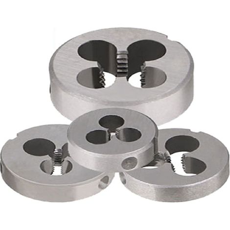 Set di 4 filiere tonda per filettature filiera metrica in acciaio M4 M5 M6 M8 filettatura (1/5)