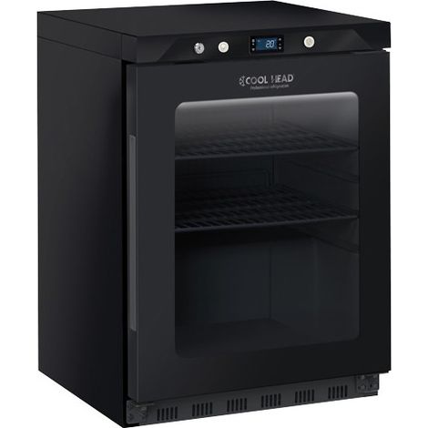 Armoire réfrigérée positive 200 L - Porte vitrée LED thermostat numérique Finition noire - Cool Head (1/5)