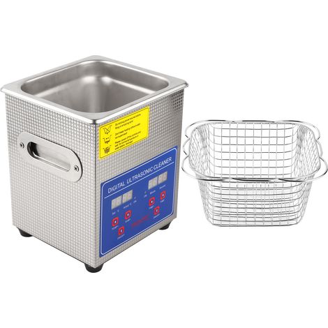 MH-010S Nettoyeur ultrasonique numérique 2L en acier inoxydable, chauffe-bain à ultrasons avec minuterie, prise UE 220 V (1/5)