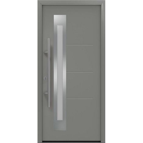 Hörmann Ecostar Haustür "ISOPRO Secur IPS 780S", graualuminium matt (RAL 9007), 110 x 210 cm (B x H), DIN Links