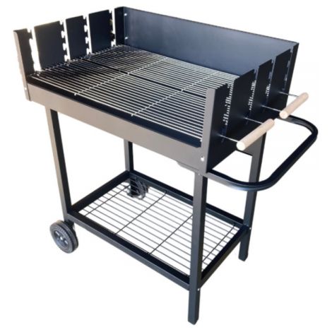 Cook'In Garden – Barbecue à charbon SERENA 12 couverts – Surface de cuisson L 73 x l 46 cm – Structure en acier peint – Grilles en acier chromé