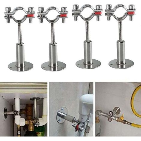 4Pcs Acier Inoxydable Colliers De Serrage à Support De Tuyau RéGlable, Support De Tuyau à Montage Mural,Pour Un DiamèTre De 15-19MM, Pour La Fixation De Tuyaux, De Tubes, De Tiges Etc.