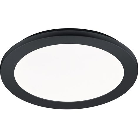 Camillus Plafonnier Rond Led Dimmable Noir IP44 Ø26 cm Trio Lighting (1/3)