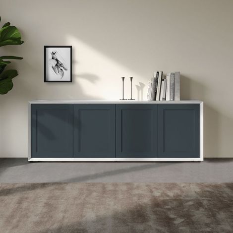 Madia 4 ante linea Tilt CLASSIC in finitura bianco frassino nuvola e navy (1/3)