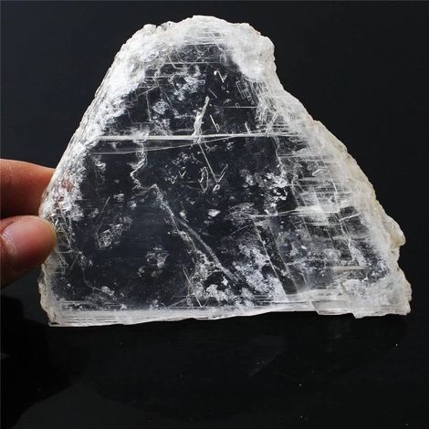 Cristal Naturel 1 pièce, Tranche de sélénite Blanche Naturelle, Gypse Transparent, spécimen Brut, Pierre de Forme irrégulière Collections de la Maison (Color : 1pc 40-60g)