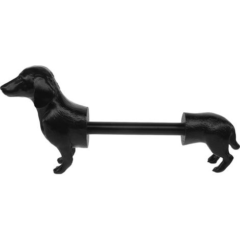 Porte-papier décoratif, résine/noir/chien 3D, pour sanitaires (1/5)
