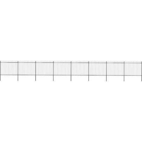 vidaXL Recinzione da Giardino con Punta a Lancia in Acciaio 1339x150 cm Nero