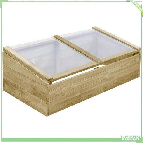 Serre de jardin - FAFEICY - 3055329 - Bois de pin imprégné - 100 x 50 x 25/35 cm - Lot de 2 avec toit (1/5)