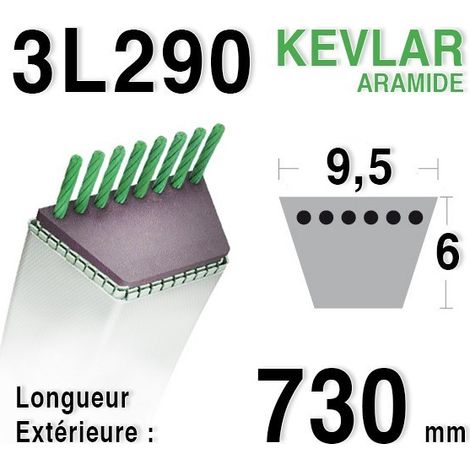 Courroie 3l29 - 9,5 mm x 730 mm (1/3)