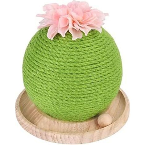 Arbre à chat en lin, jouets et accessoires pour chats, tampons de polissage pour chatons et chats adultes (1/4)