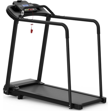 Tapis roulant elettrico con inclinazione regolabile, 120 kg, app e LCD, nero (1/5)