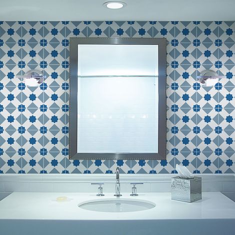 Sticker Mural Carrelage adhésif Cuisine Salle de Bain - 24 STICKERS CARREAUX DE CIMENT AZULEJOS SUSANA - 24stickers20x20cm (1/5)