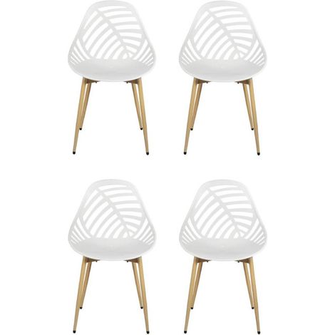 Lot de 4 Chaises de Jardin "Alameda" 83cm Blanc (1/5)