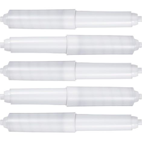 10 axes porte-papier, plastique, blanc, à ressort, pour WC (1/5)