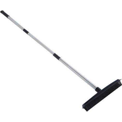 Balai télescopique 3 sections – Nosheir – Raclette anti-poils animaux – Nettoyage tapis sans effort – Noir (1/4)