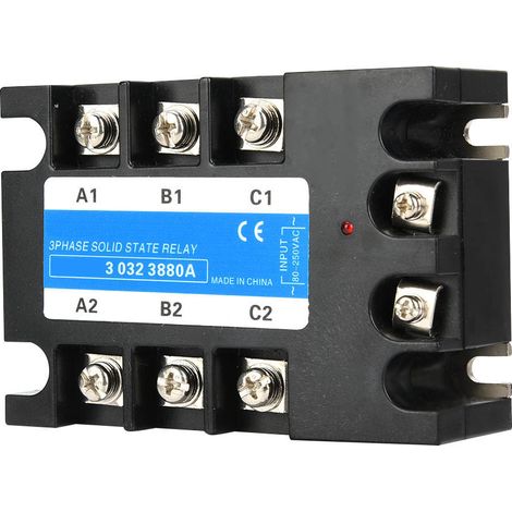 Relais statique triphasé 80-250 V CA, entrée SSR3, équipement électrique CA pour machines CNC (BERM-3 032 3880A (80 A)) (1/5)