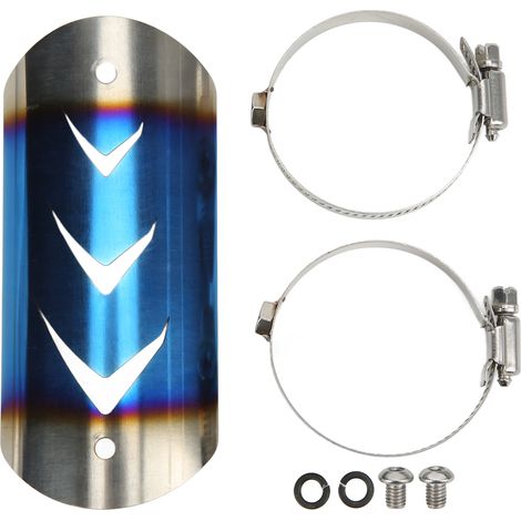 Couvercle Thermique en Acier sans Otorcycleufflertectorless,Erdor -itsostotorcyclesless Steelotorcycle Heat Heat (Bleu brûlé). (1/5)