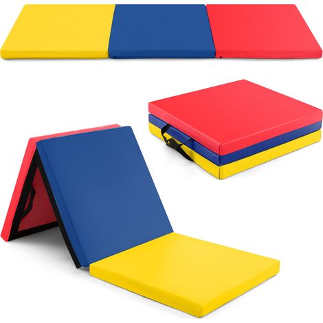 6 x 2 FT Tri-Fold Gym Mat with Handles and Removable Zippered Cover-Multicolor (1/5)