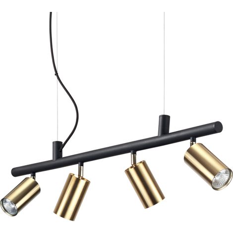 Lampadario Moderna Dynamite Metallo Ottone 4 Luci Gu10 7W 3000K Luce Calda (1/2)