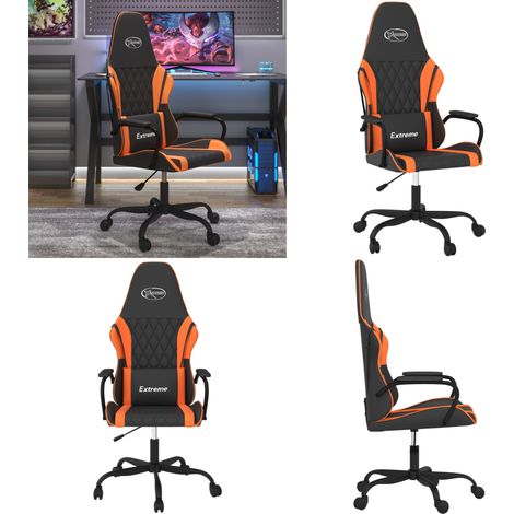 Gaming-Stuhl Schwarz und Orange Kunstleder - Gamingstuhl Kunstleder - Gamingstuhl Schwarz Orange