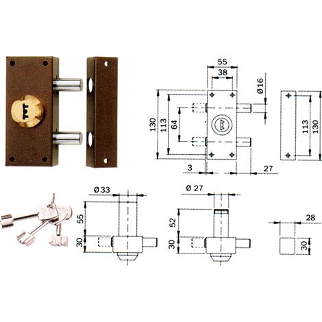 Pompe de dérivation vue de côté, mm 60, sans tiges, 910215 ISEO