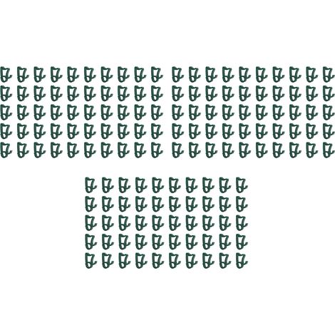 150 clips pour guirlandes lumineuses de Noël, étanches et résistants au gel, en plastique vert foncé, pour gouttières et décorations extérieures (Halloween, etc.). (1/5)