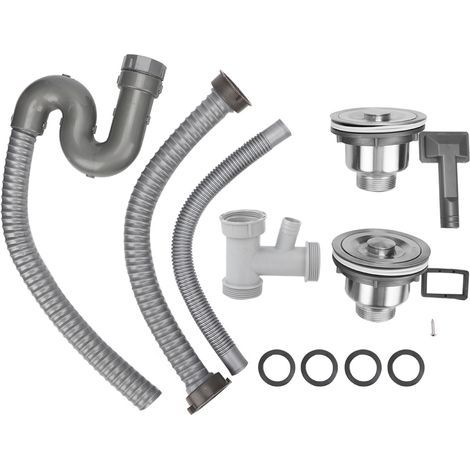 Double tank drain, anti-fog preventing leaks, S-shaped flexible hose receiver, drain plug for bathroom (1/5)