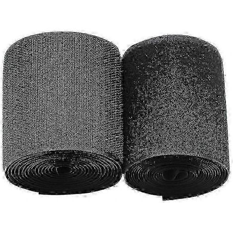 Bande Velcro extra large (10 cm x 2 m) pour coudre des rayures sur du tissu, ruban en nylon noir non adhésif pour la gestion des câbles, la couture, le bricolage à la maison et au bureau. (1/5)