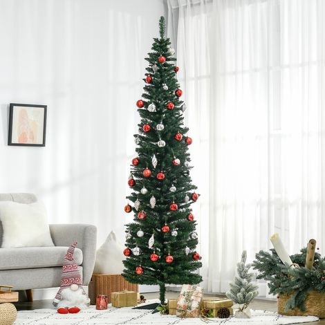 Sapin de Noël artificiel vert 2,1m avec pied inclus, étoile décorative, arbre en PVC résineux, lot complet pour décoration festive, hauteur 210cm, conifère réaliste (1/5)