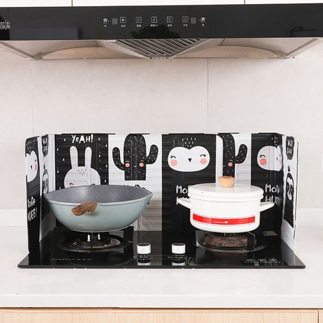 Plaque de protection anti-éclaboussures d'huile pliable en aluminium pour cuisinière à gaz de cuisine et poêle à frire. (1/5)
