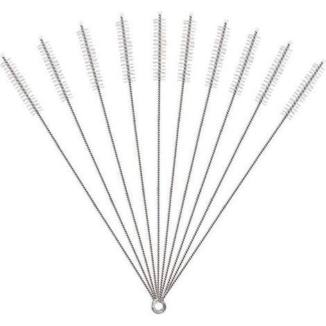 Juego de 10 cepillos de limpieza reutilizables para pajitas.