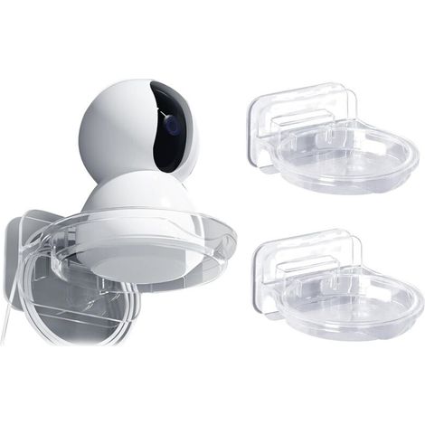 Support Caméra Mural Boîtier Surveillance - Plastiques Universels Supports Kit pour Caméra Dôme, Surveillance Intérieure, Sécurité Système Extérieur, avec Gestion des Câbles, 2 pièces