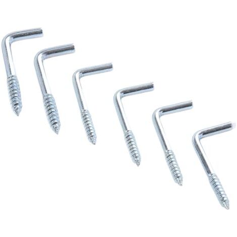 Laoa – Lot de 20 crochets à vis à angle droit 40 mm – Crochets en L pour bois, plâtre, béton – Fixation sécurisée pour projets de bricolage