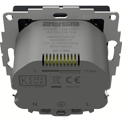 2USB inChargePRO USB AA Steckdose 12W 2.4A Anthrazit (1/5)