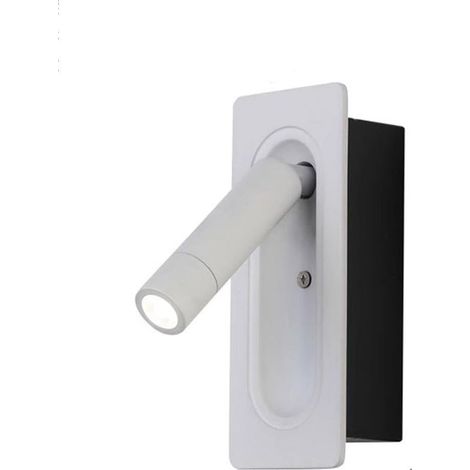 Applique murale moderne à commande magnétique pour hôtel, lampe de chevet, lampe de lecture, spot LED à angle réglable, style nordique minimaliste, applique murale intégrée pour couloir, entrée, blanc (1/5)