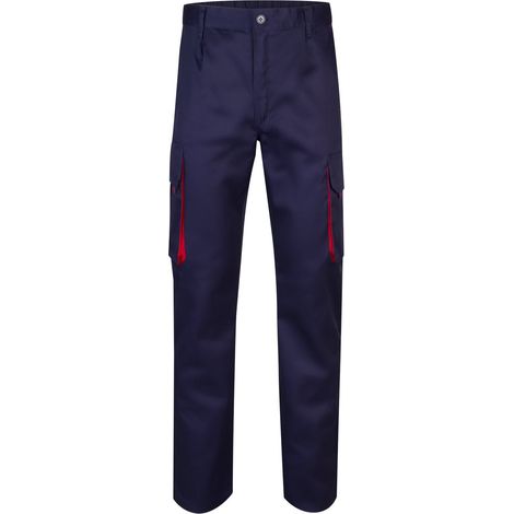 Pantalón bicolor para industria base con refuerzo VELILLA Serie 103004 52 Azul marino / Rojo