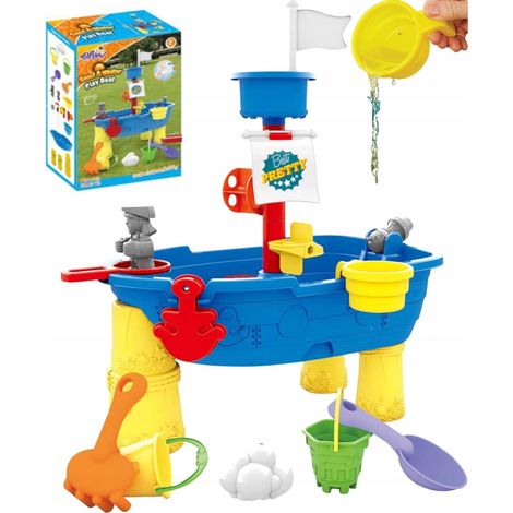 Mesa de arena y agua con tobogán de barco 848