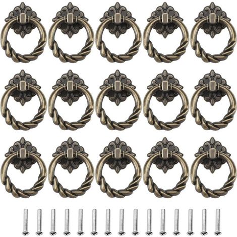 15 Pièces de Poignée de Porte Poignée de Tiroir de Porte Poignée de Tiroir Poignée d'armoire en Bronze pour Meubles de Cuisine Porte de Tiroir d'armoire (1/5)