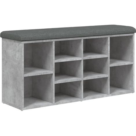 Maison Exclusive - Panca Porta Scarpe Grigio Cemento 102x32x50cm Legno Multistrato