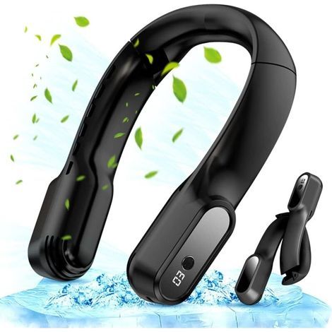 Ventilador de cuello plegable y portátil. Mini ventilador portátil USB. Enfriador de cuello pequeño (negro) (1/4)