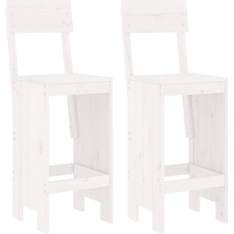 Maison Exclusive - Taburetes de cocina 2 uds madera pino blanco 4
